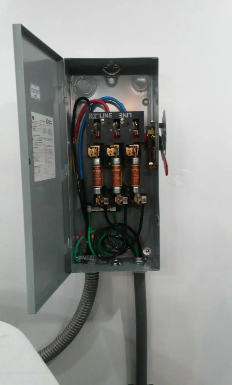 Three-phase disconnect switch installed for Electrical Wiring & Rewiring in Cambria